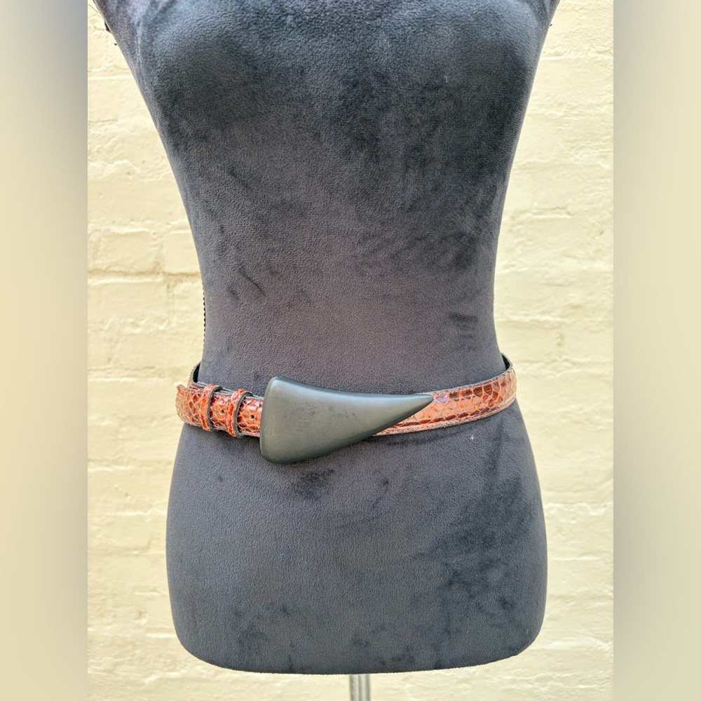 Vintage Snakeskin Belt w/ Stunning Buckle